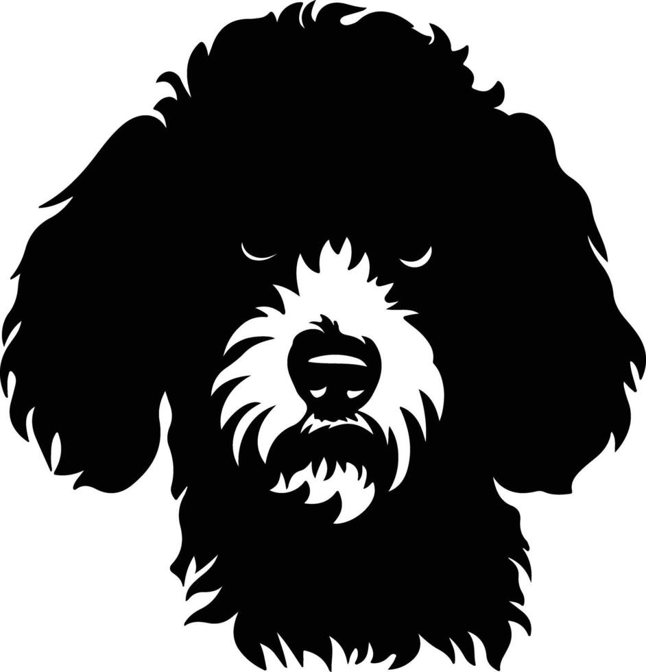 adorable Black silhouette of poodle head vector