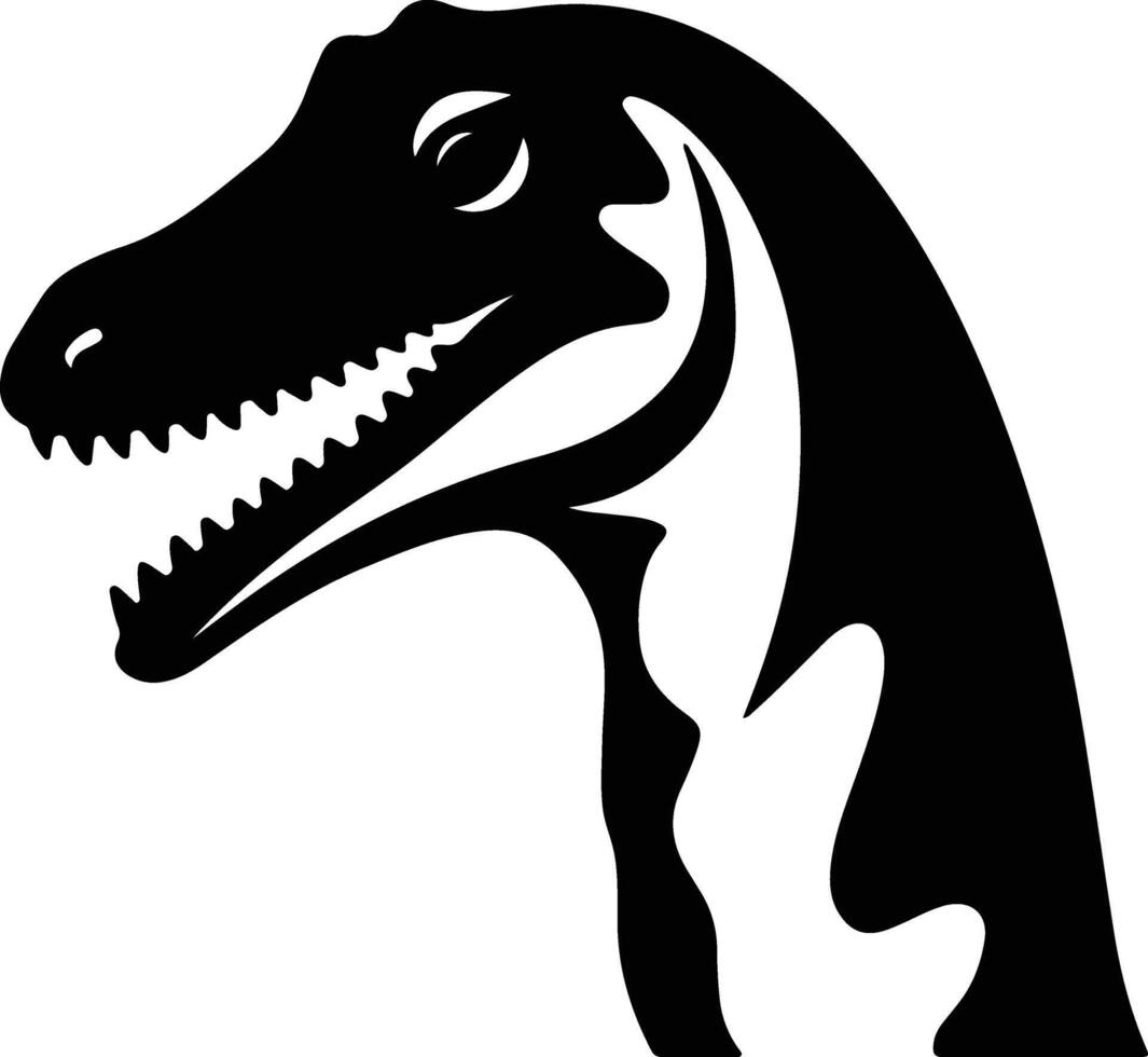 endearing Black silhouette of Quaesitosaurus head vector