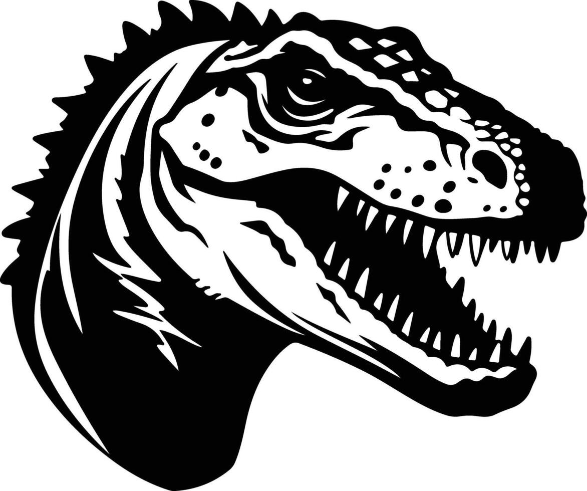cuddly Black silhouette of Postosuchus head vector