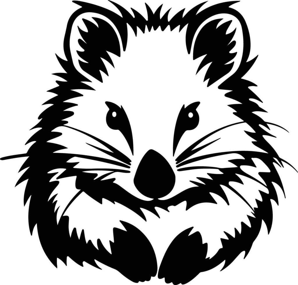 heavenly Black silhouette of quokka head vector