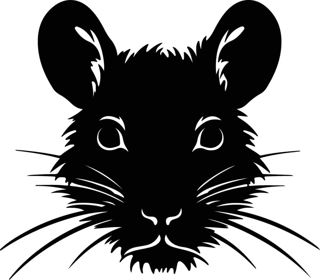 Black silhouette of rodent head vector