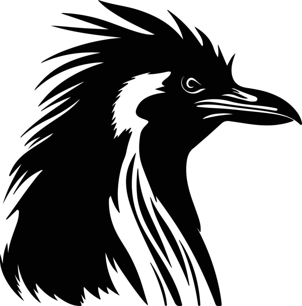 captivating Black silhouette of rockhopper penguin head vector