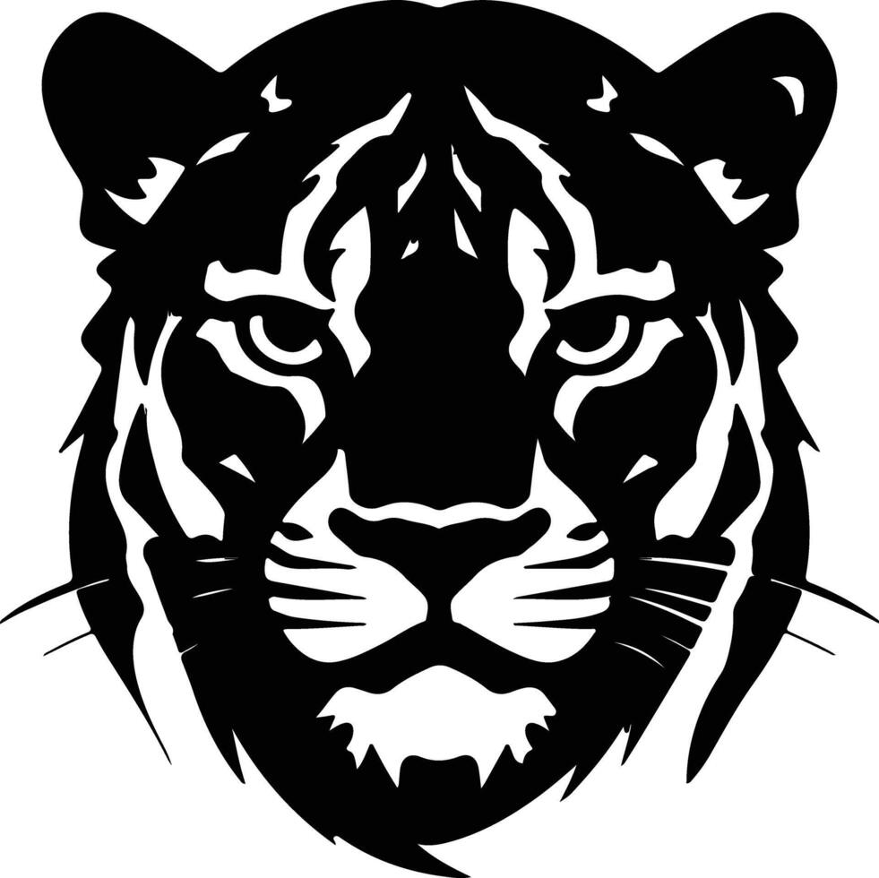 captivating Black silhouette of puma head vector