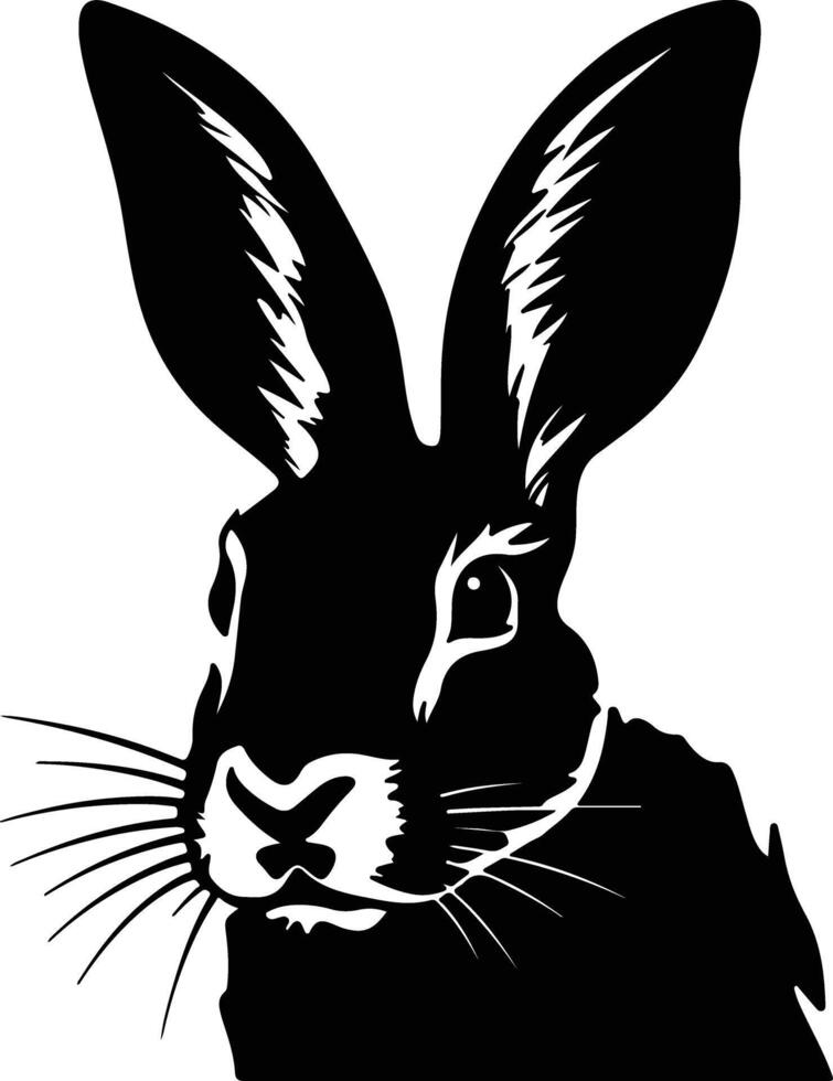 cuddly Black silhouette of rabbit head vector
