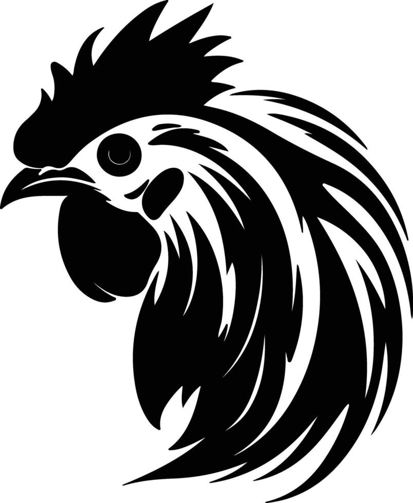 lovely Black silhouette of Rhode Island red head vector