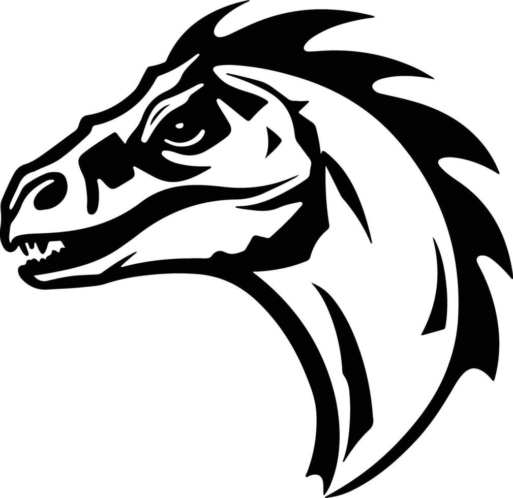 sweet Black silhouette of Quaesitosaurus head vector