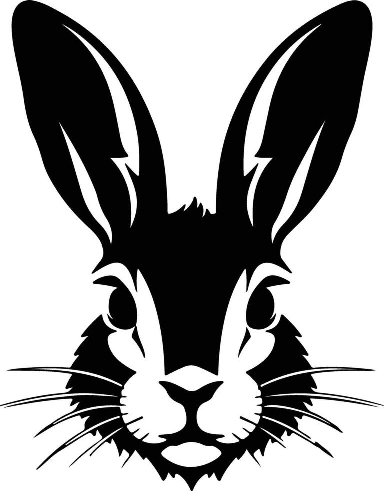 captivating Black silhouette of rabbit head vector