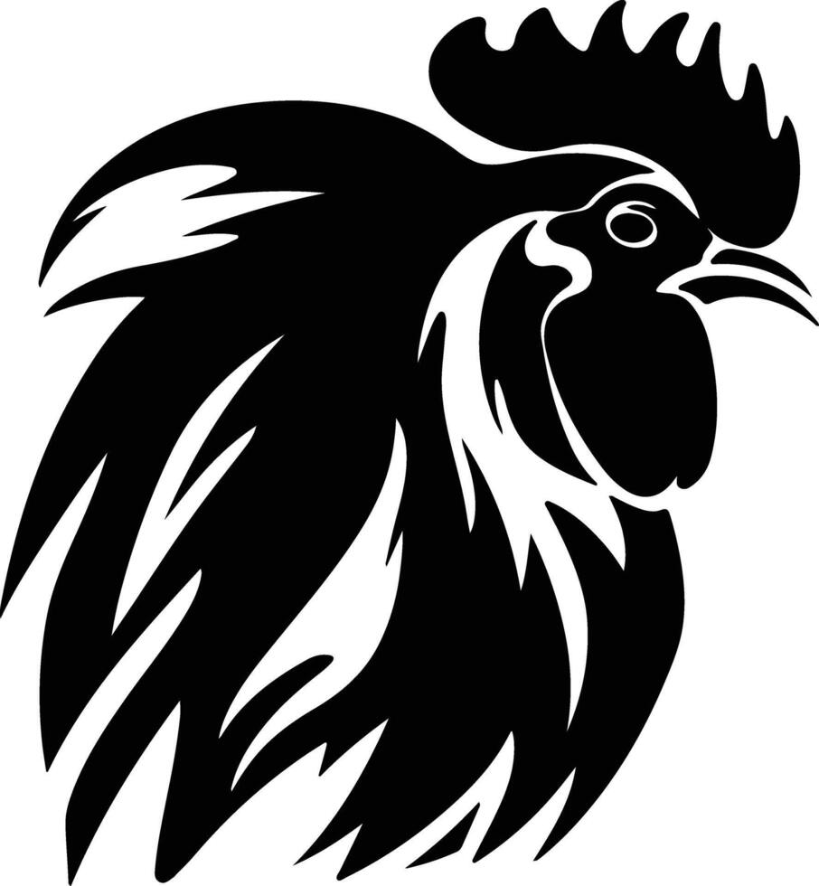 captivating Black silhouette of Rhode Island red head vector
