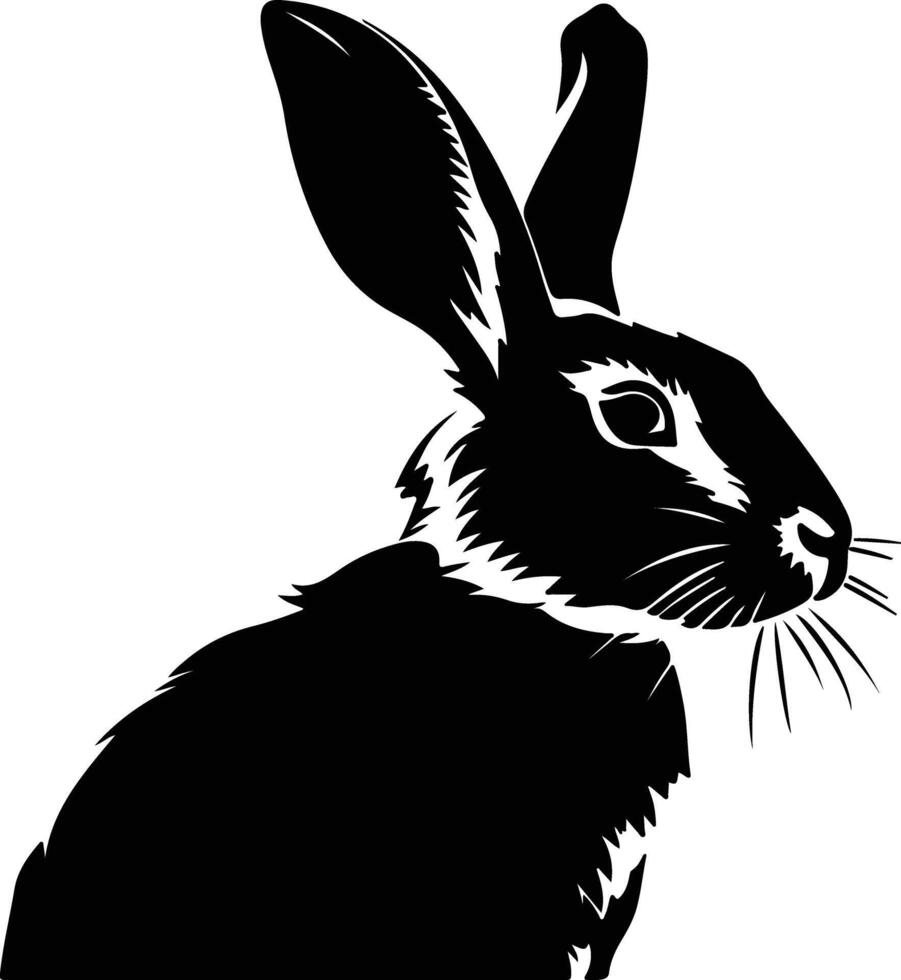 lovely Black silhouette of rabbit head vector