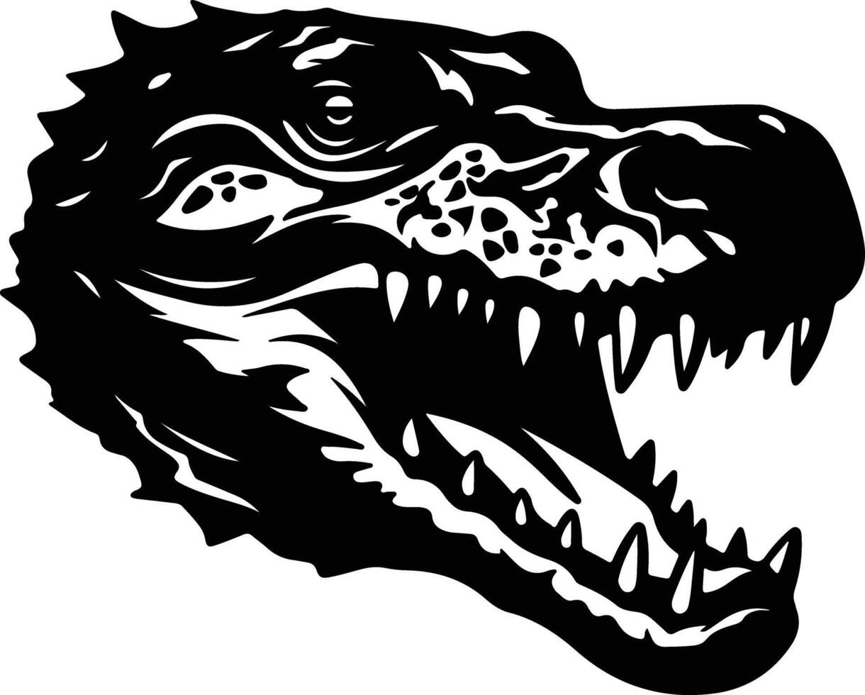lovely Black silhouette of Postosuchus head vector