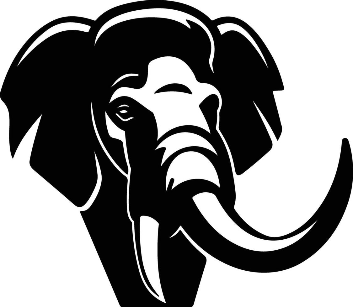 charming Black silhouette of platybelodon head vector