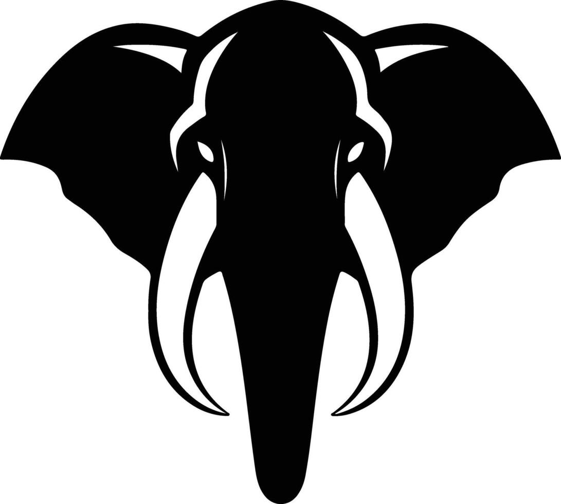 sweet Black silhouette of platybelodon head vector