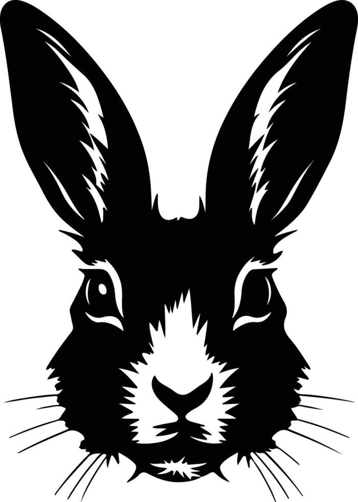 Black silhouette of rabbit head vector