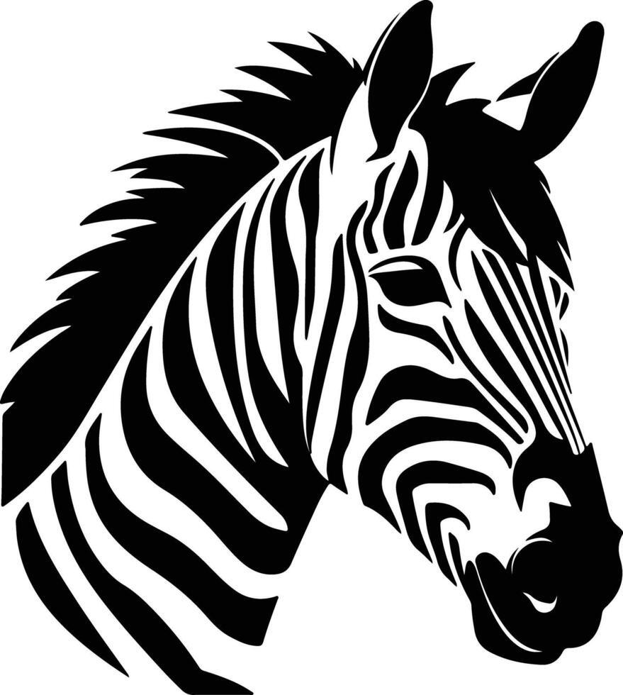 Black silhouette of quagga head vector