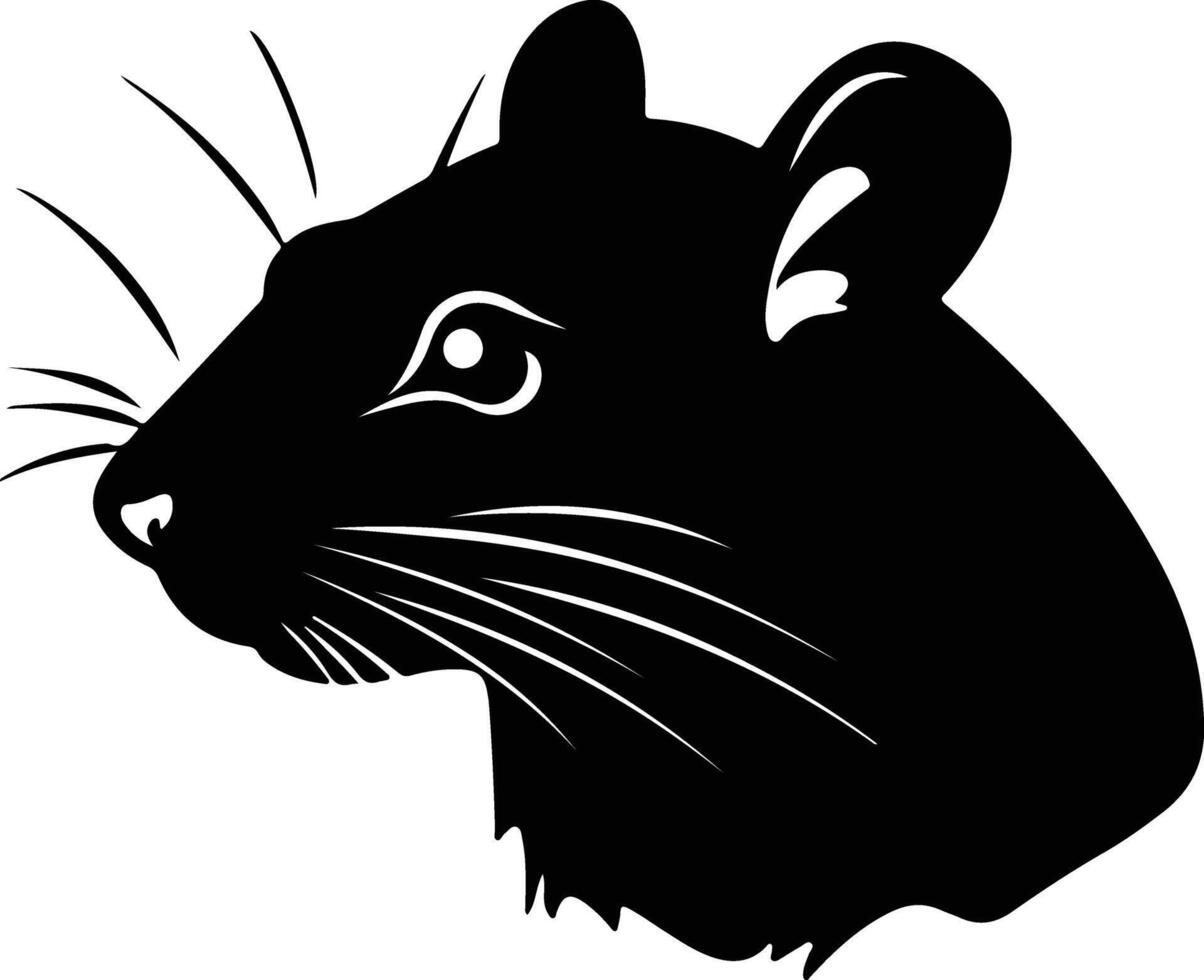precious Black silhouette of rat head vector