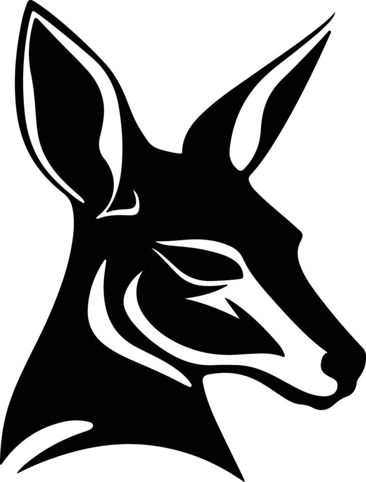lovely Black silhouette of red kangaroo head vector