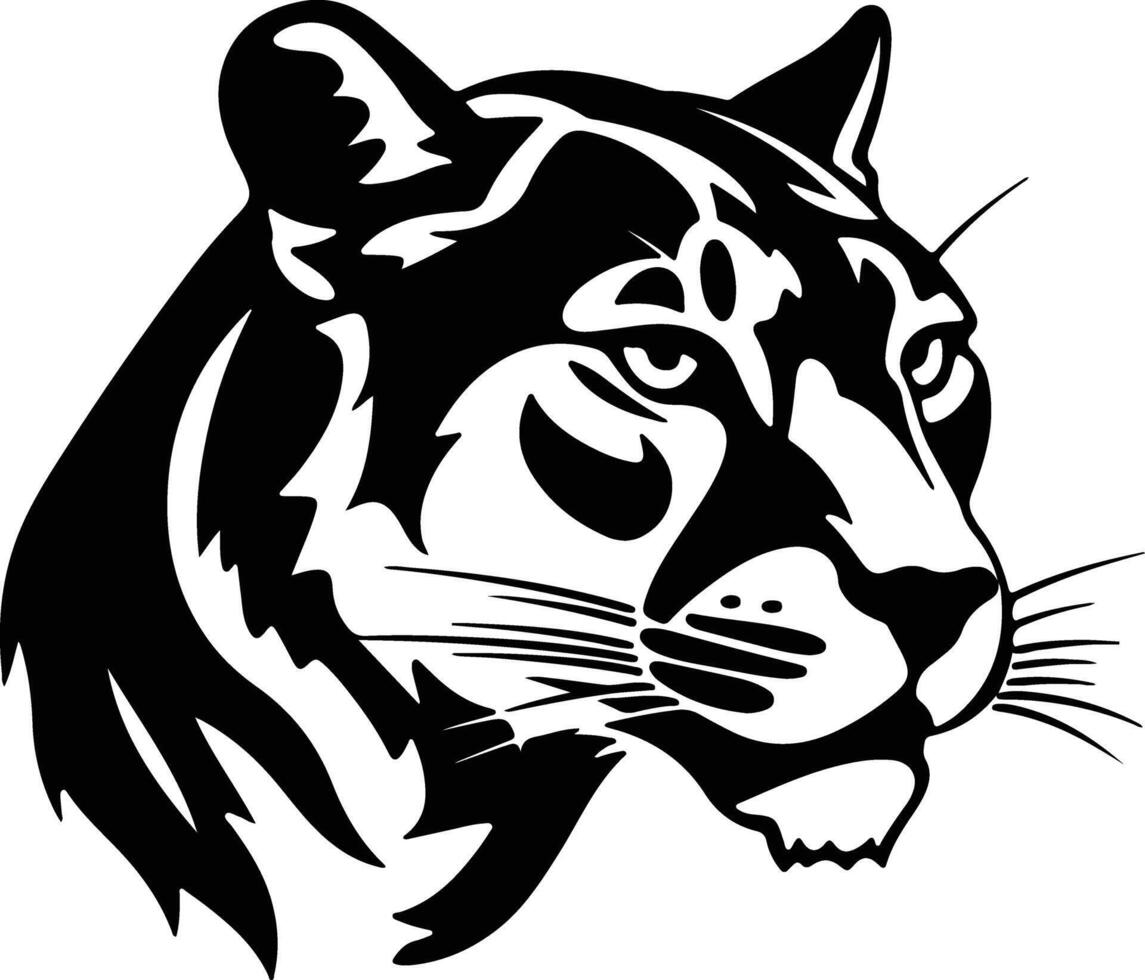 charming Black silhouette of puma head vector
