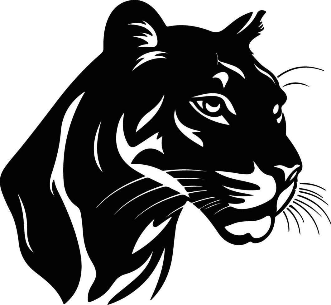 endearing Black silhouette of puma head vector