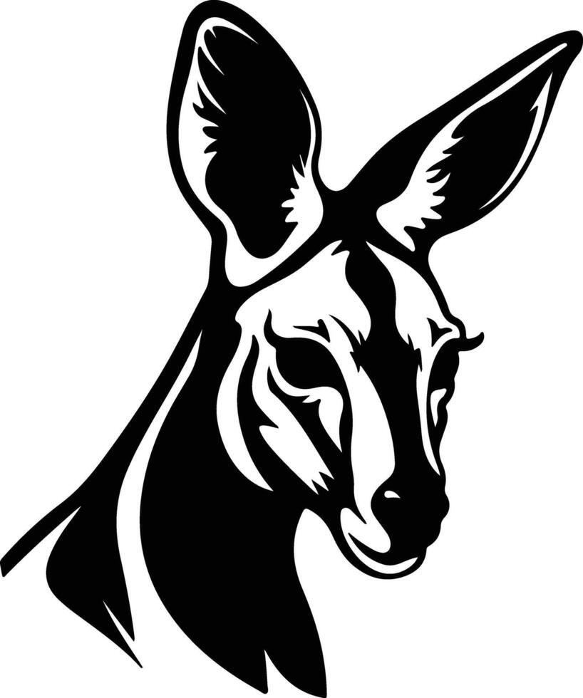 radiant Black silhouette of red kangaroo head vector