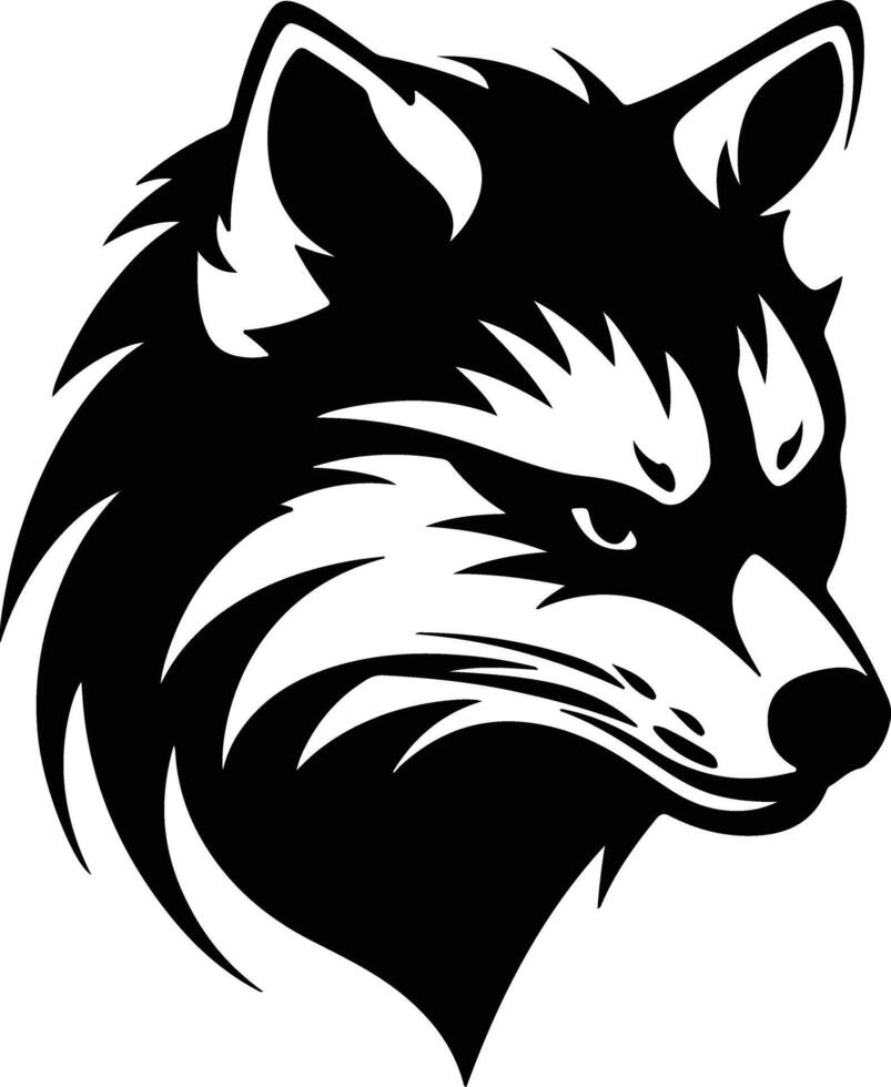 adorable Black silhouette of red panda head vector