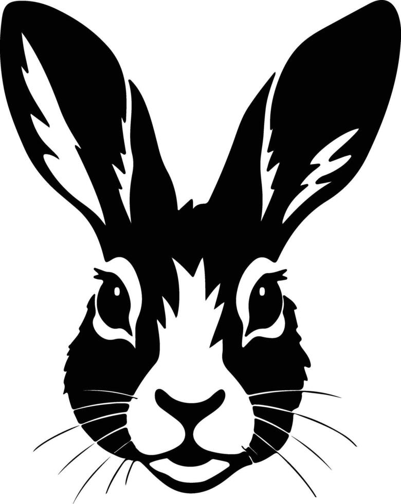 graceful Black silhouette of rabbit head vector