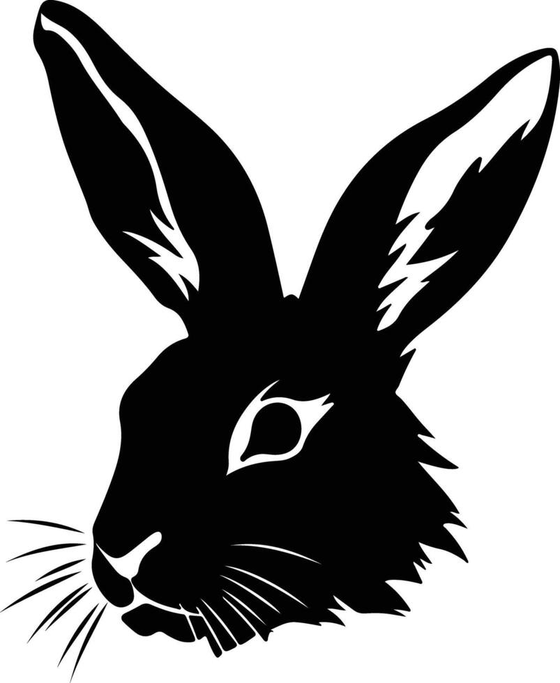 angelic Black silhouette of rabbit head vector