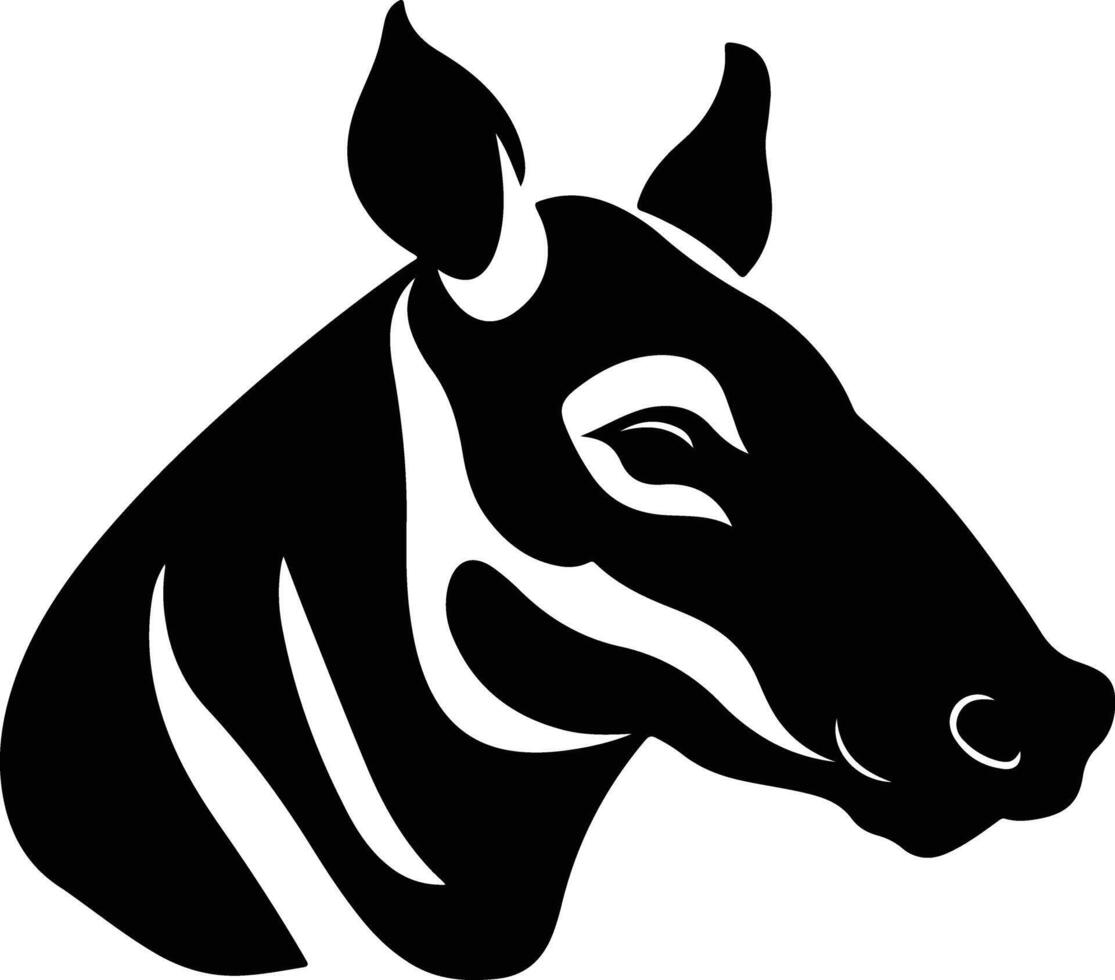 sweet Black silhouette of tapir head vector
