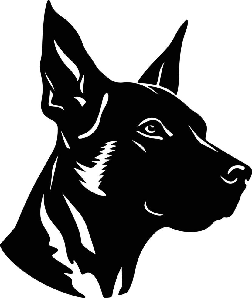 graceful Black silhouette of working dog head vector