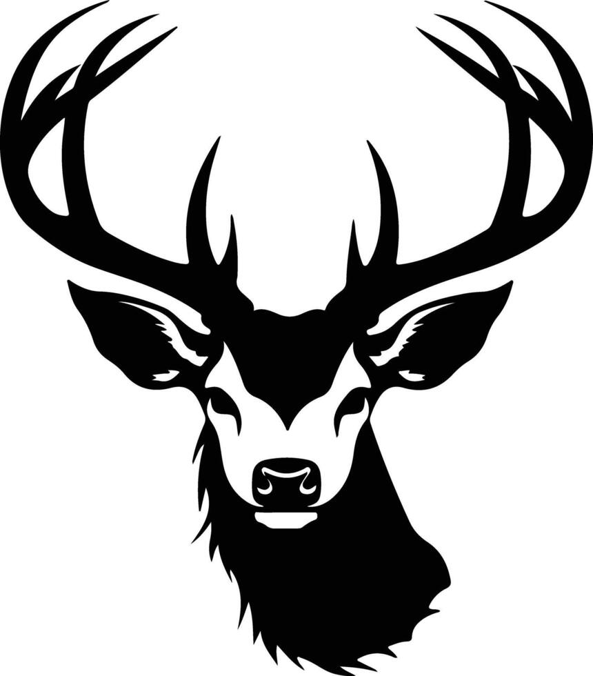 precious Black silhouette of white-tailed deer head vector