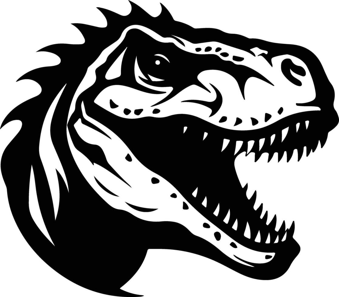 angelic Black silhouette of Thecodontosaurus head vector