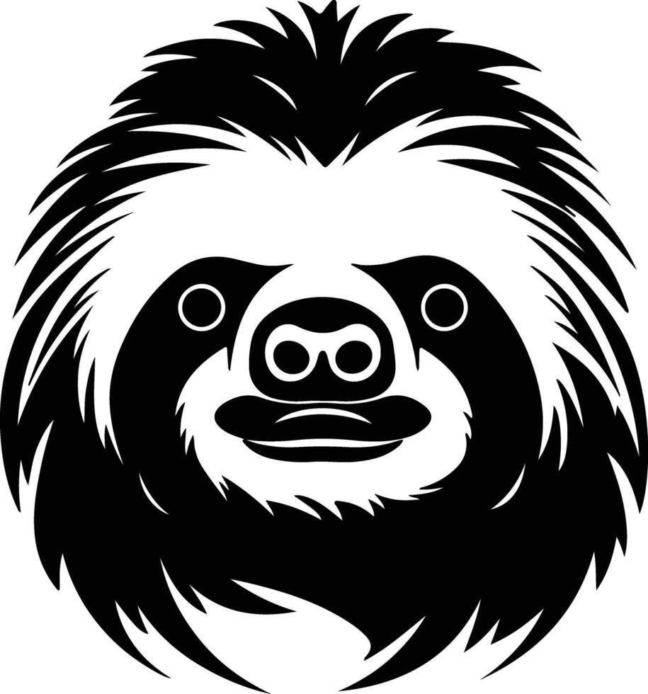 radiant Black silhouette of sloth head vector