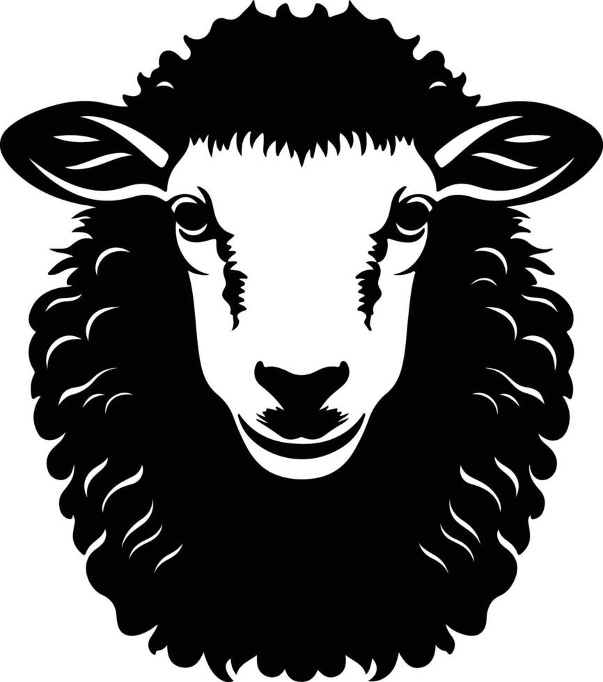 heavenly Black silhouette of sheep head vector