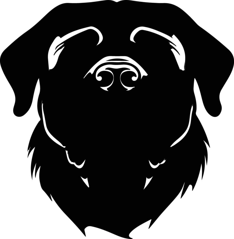 lovely Black silhouette of rottweiler head vector