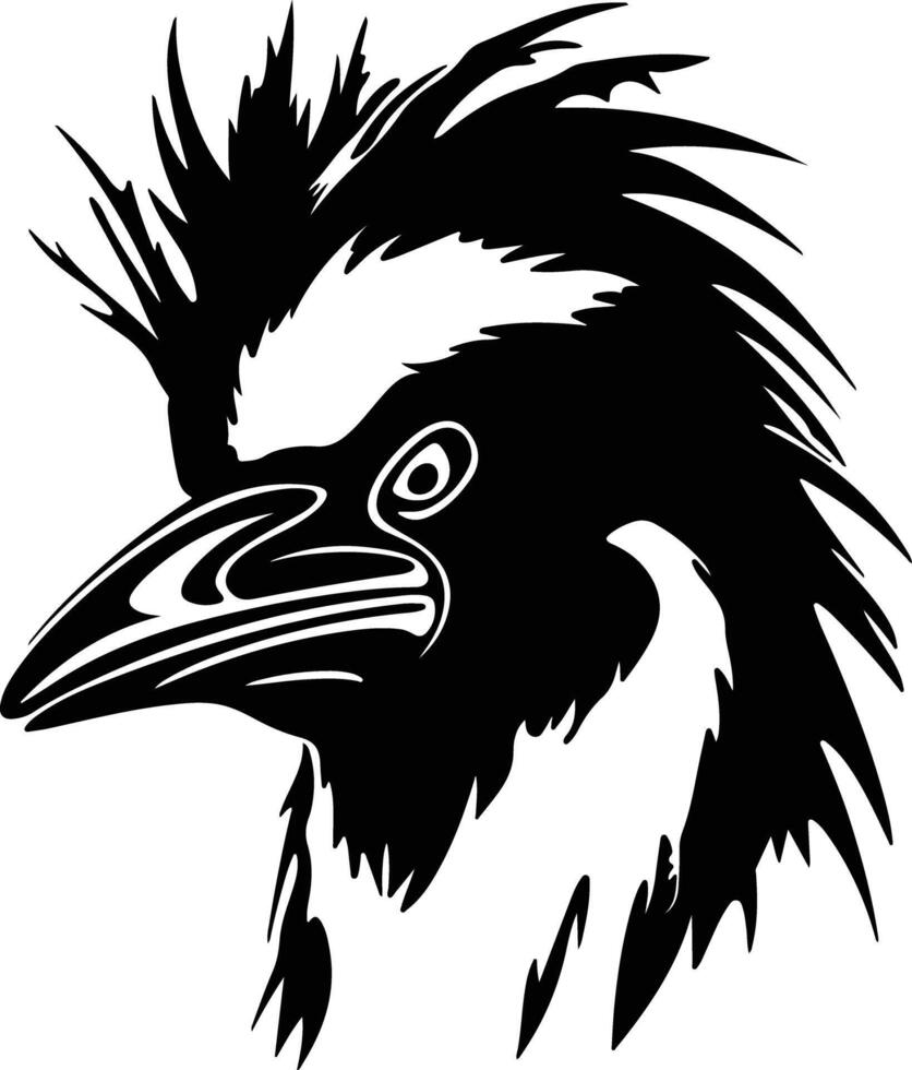 sweet Black silhouette of rockhopper penguin head vector