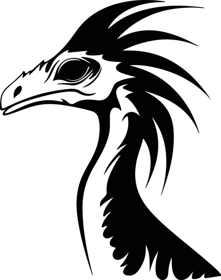 radiant Black silhouette of Troodon head vector