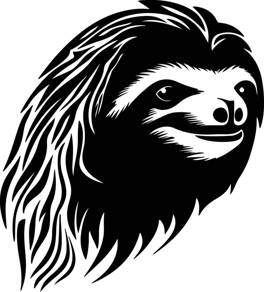 lovely Black silhouette of sloth head vector