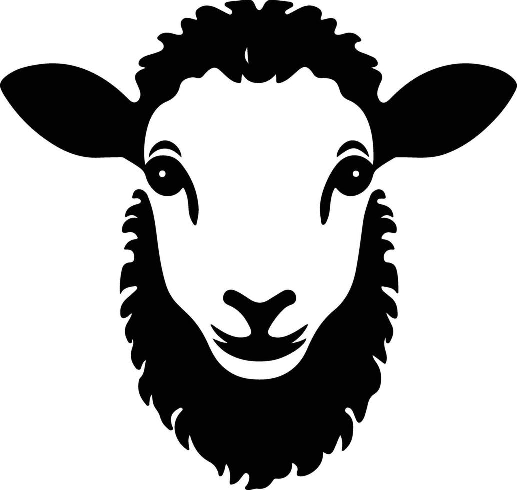radiant Black silhouette of sheep head vector