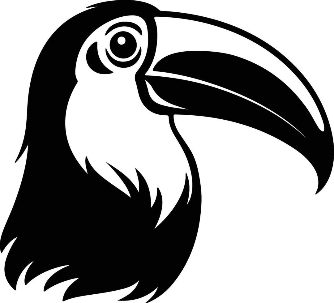 lovely Black silhouette of toucan head vector