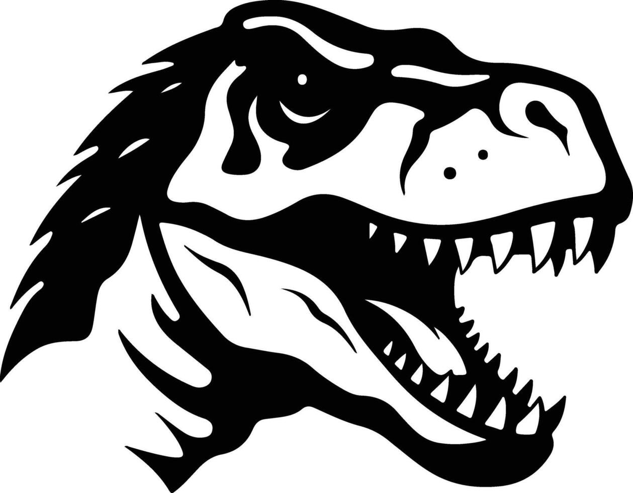 sweet Black silhouette of Tyrannosaurus rex head vector