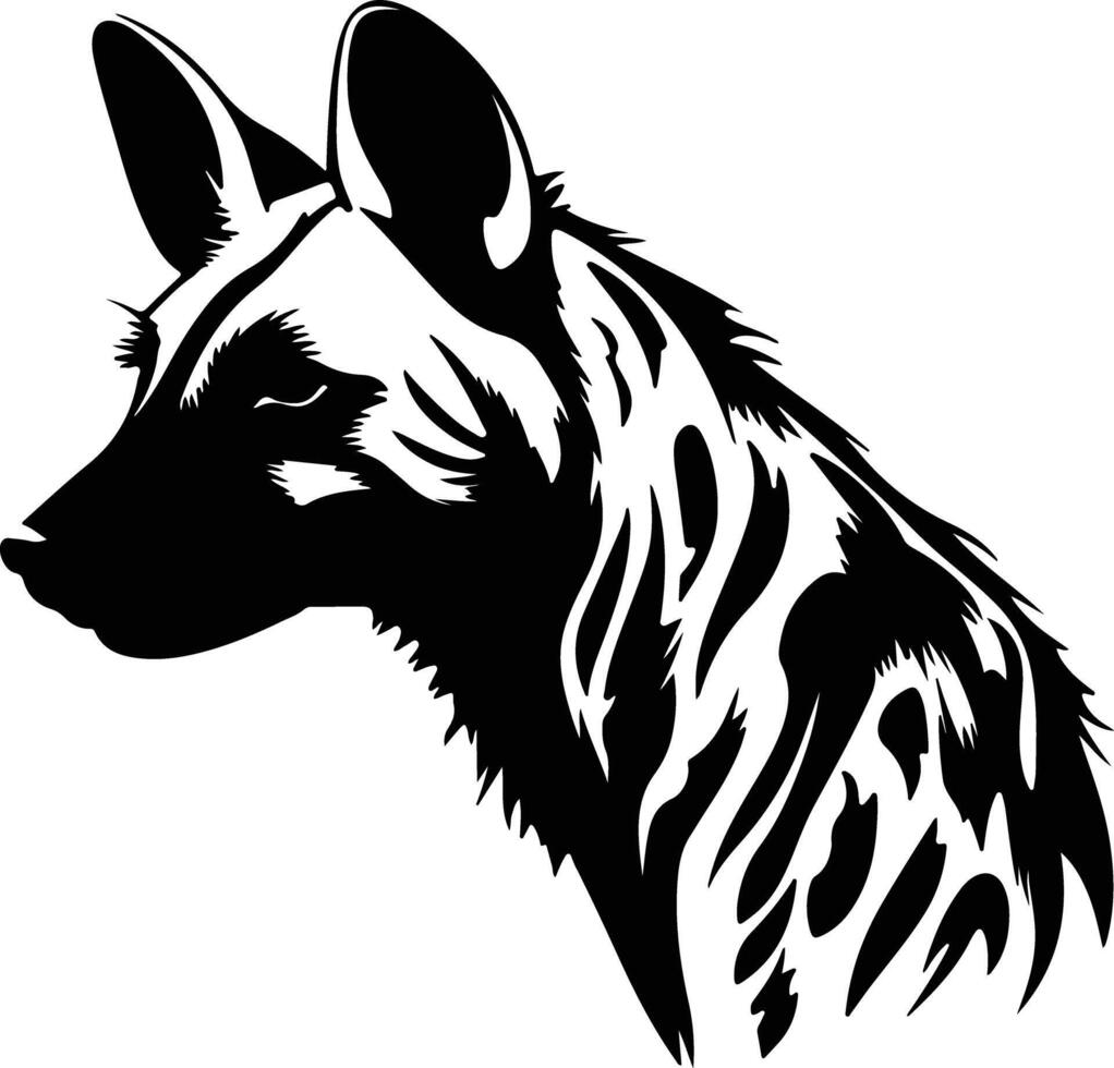 enchanting Black silhouette of Tasmanian tiger head vector