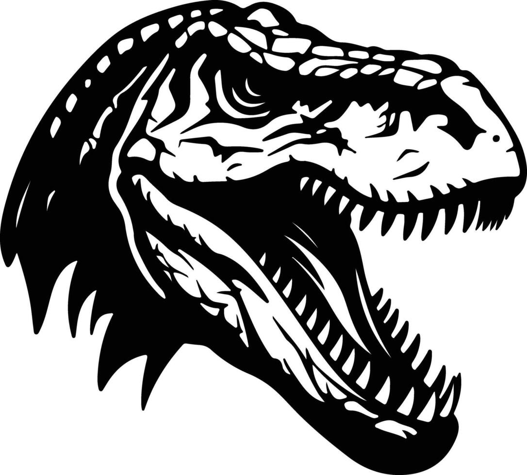 lovely Black silhouette of Thecodontosaurus head vector