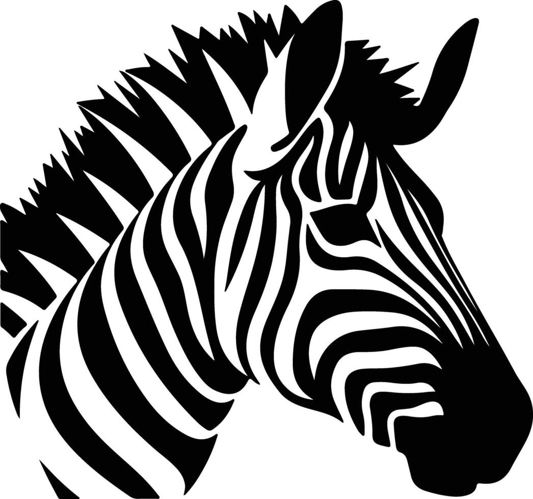 winsome Black silhouette of zebra head vector