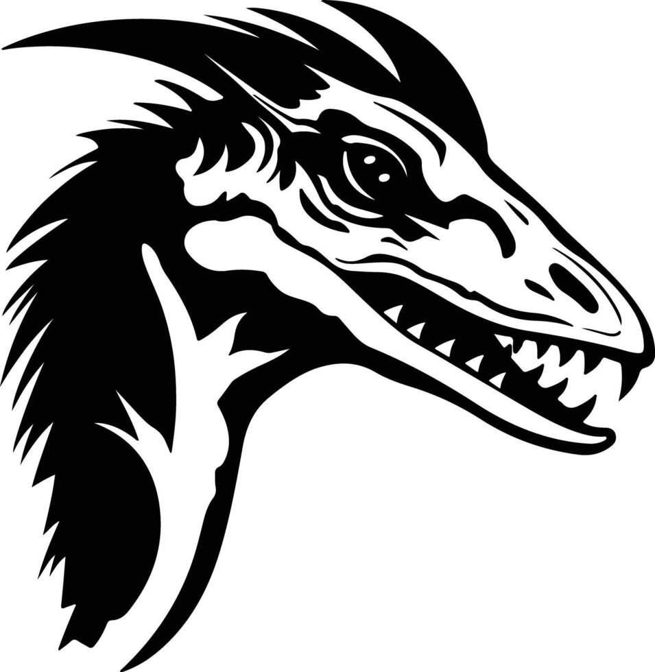 charming Black silhouette of Troodon head vector