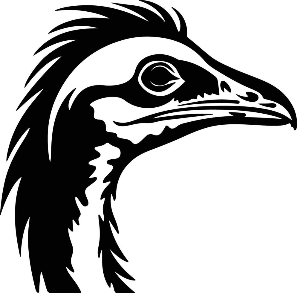 lovely Black silhouette of Troodon head vector