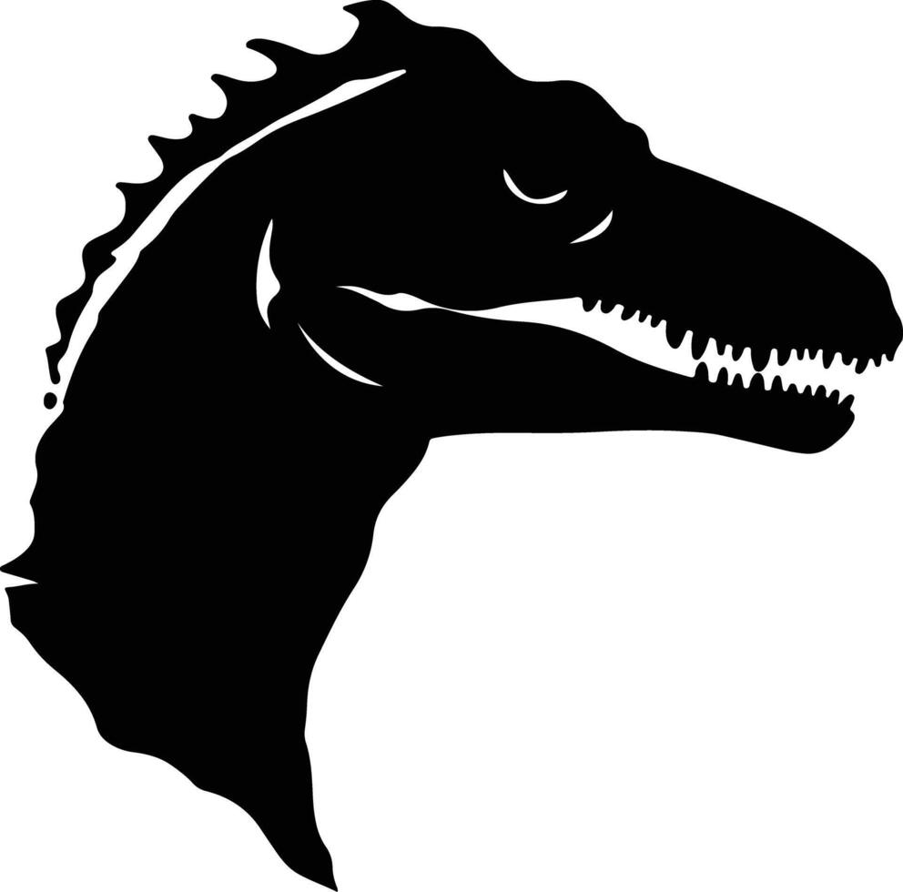 captivating Black silhouette of Ultrasaurus head vector