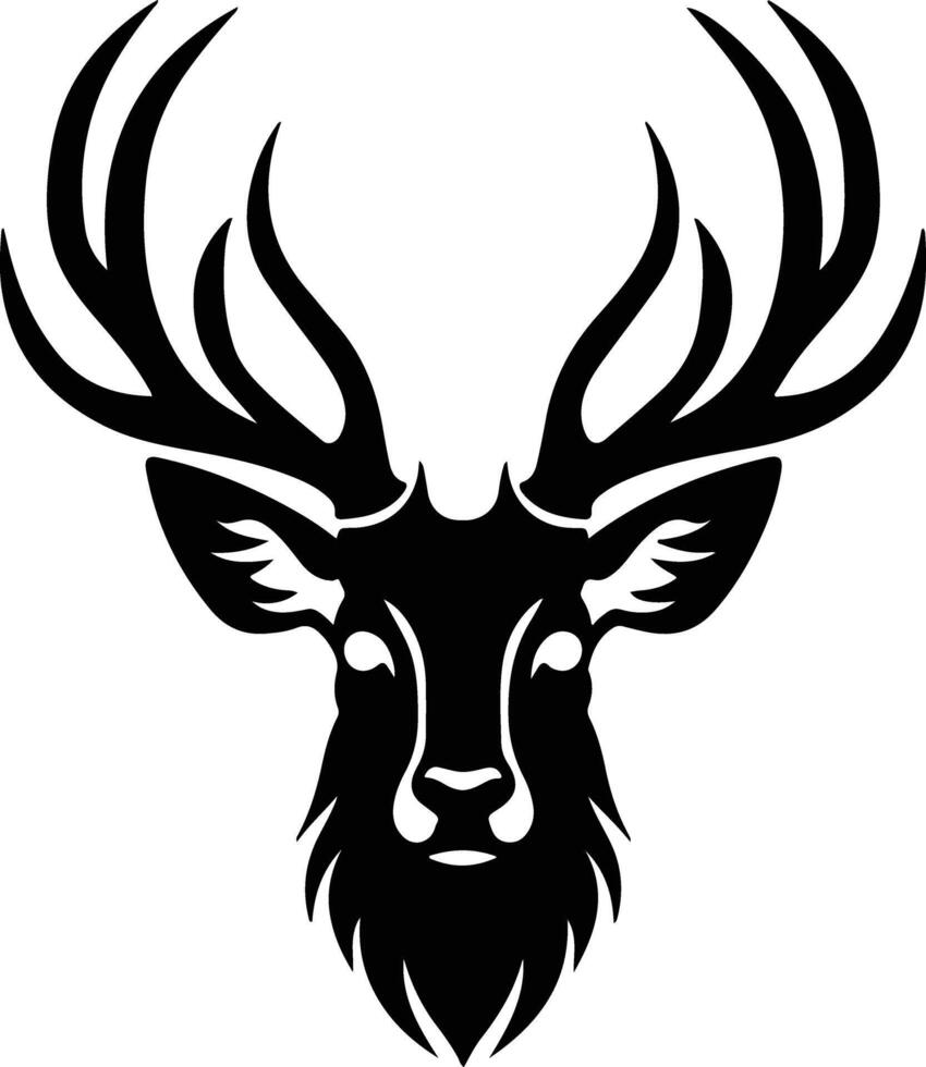precious Black silhouette of reindeer head vector