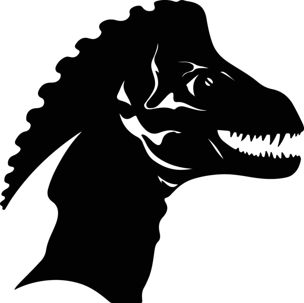 charming Black silhouette of Quaesitosaurus head vector