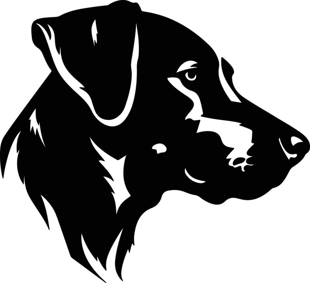 charming Black silhouette of working dog head vector