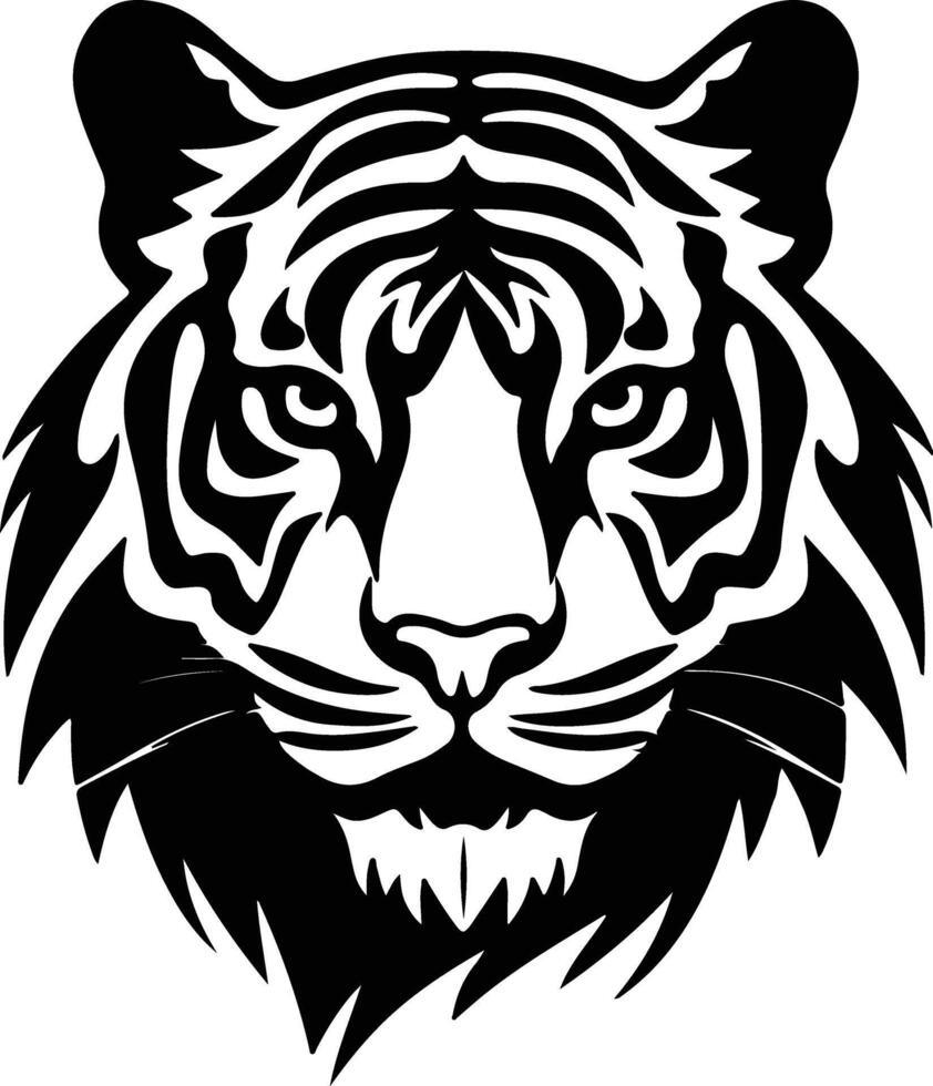 graceful Black silhouette of tiger head vector