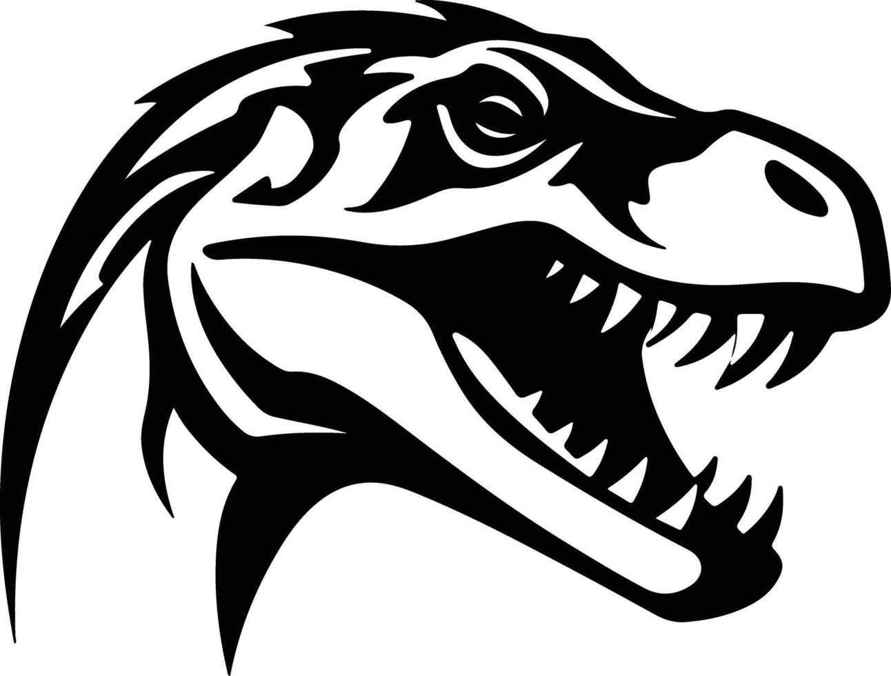 endearing Black silhouette of Trachodon head vector